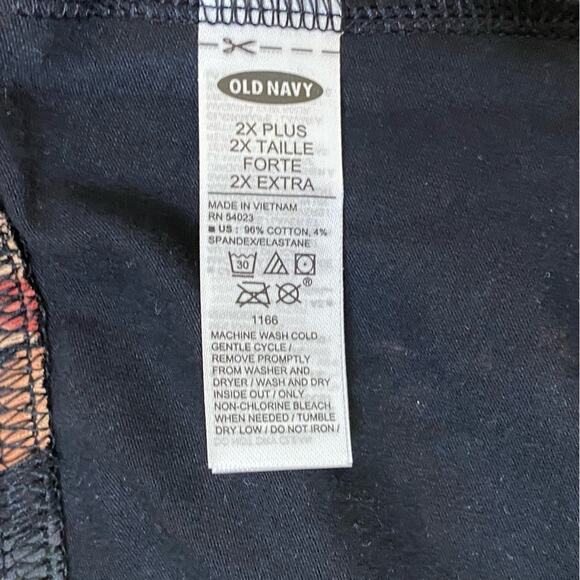 OLD NAVY Leggings Women’s Size 2X Plus Floral Cotton Blend Full Length - Picture 5 of 6